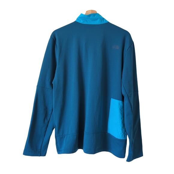 The North Face Men's Wayroute Full Zip Jacket Blue Thermal Grid Fleece Large - Picture 2 of 8